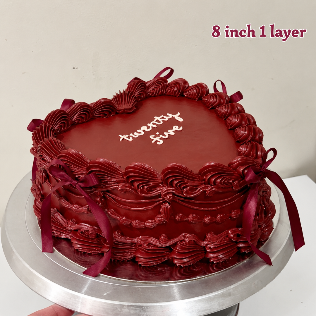 Burgundy Ruffle Cake